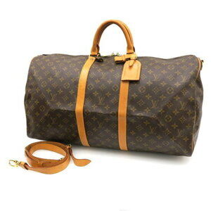Louis Vuitton Monogram Keepall Bandouliere travel bag Brown
